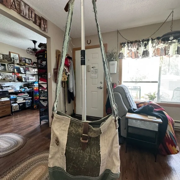 Canvas Patchwork Crossbody Bag - Picture 1 of 4